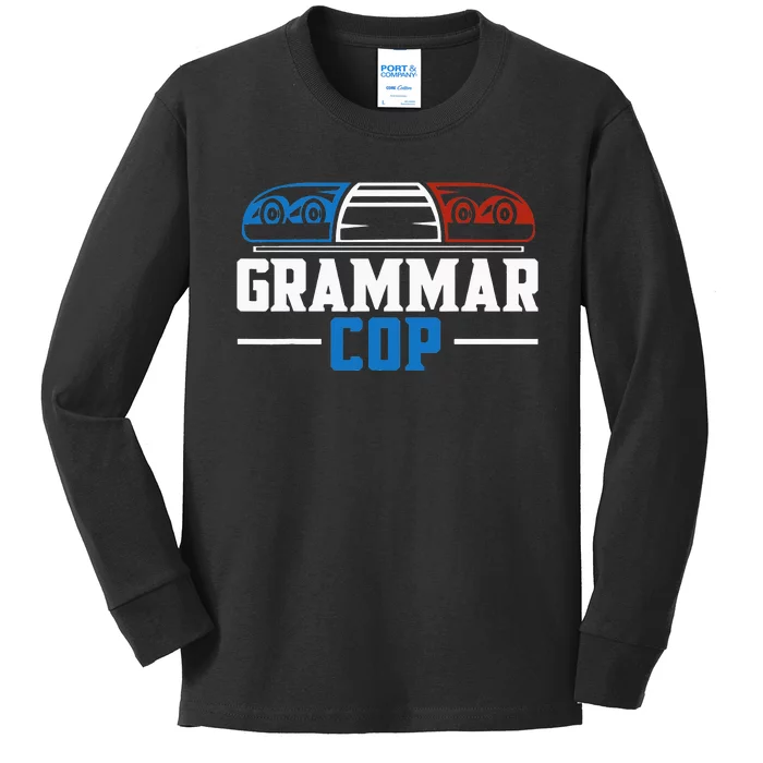 Grammar Police English Teacher Grammar Teacher Apostrophe Kids Long Sleeve Shirt