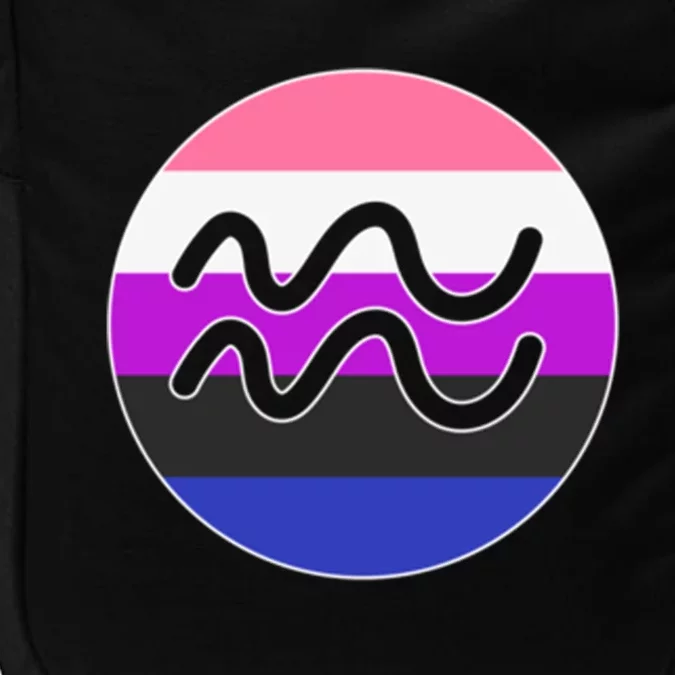 Genderfluid Pride Flag Aquarius Horoscope Zodiac Sign Gift Impact Tech Backpack