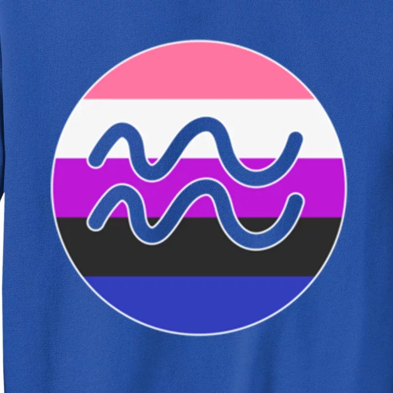 Genderfluid Pride Flag Aquarius Horoscope Zodiac Sign Gift Tall Sweatshirt