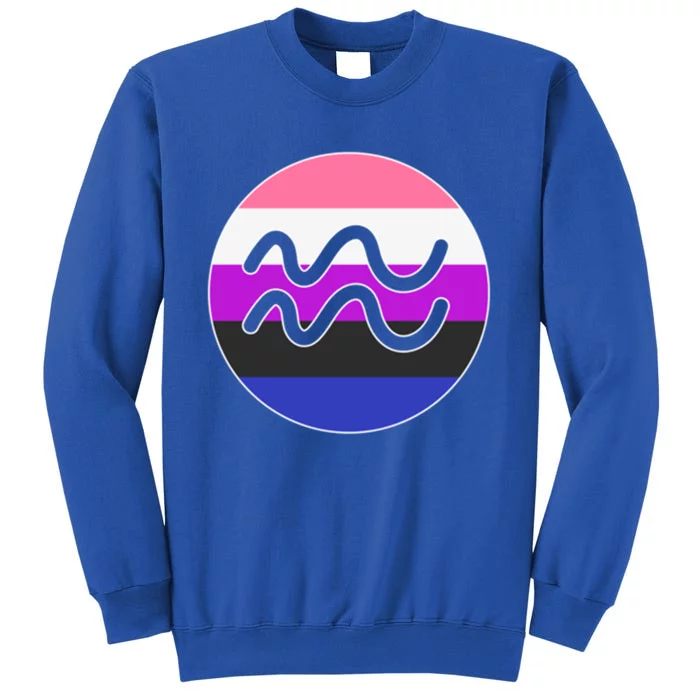 Genderfluid Pride Flag Aquarius Horoscope Zodiac Sign Gift Tall Sweatshirt