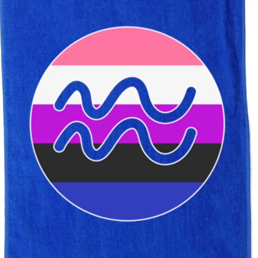 Genderfluid Pride Flag Aquarius Horoscope Zodiac Sign Gift Platinum Collection Golf Towel