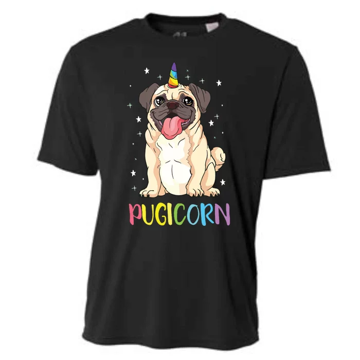 Girl Pugicorn Funny Pug Lover Unicorn Pug Owner Cooling Performance Crew T-Shirt