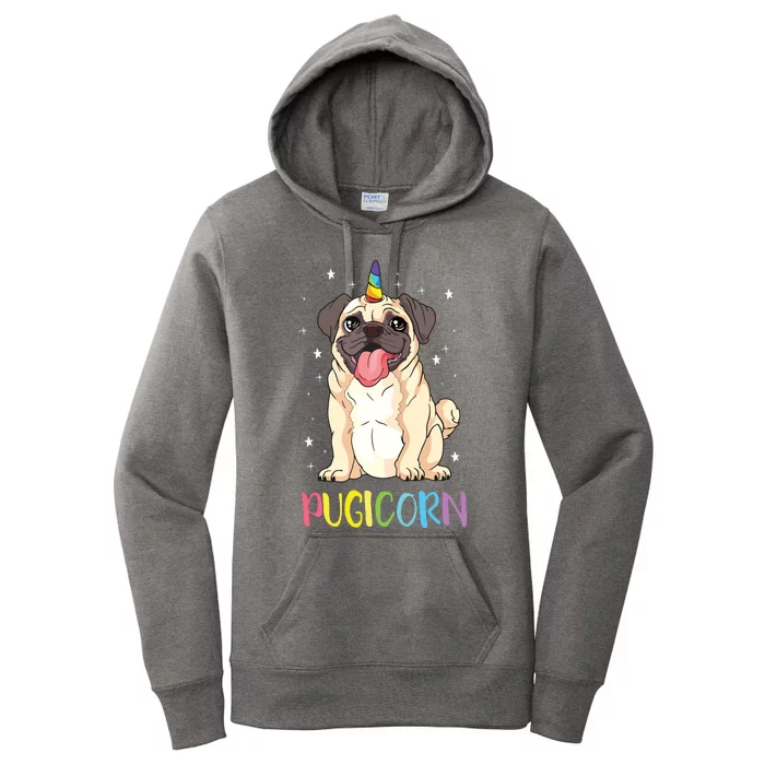 Girl Pugicorn Funny Pug Lover Unicorn Pug Owner Women's Pullover Hoodie