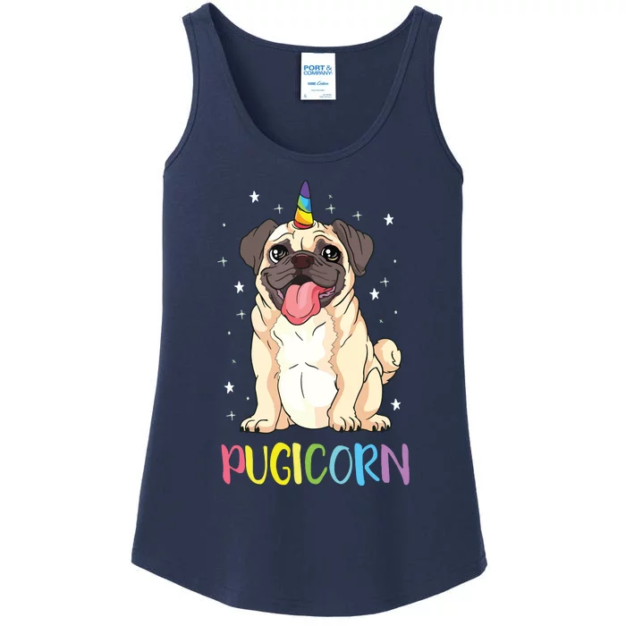 Girl Pugicorn Funny Pug Lover Unicorn Pug Owner Ladies Essential Tank