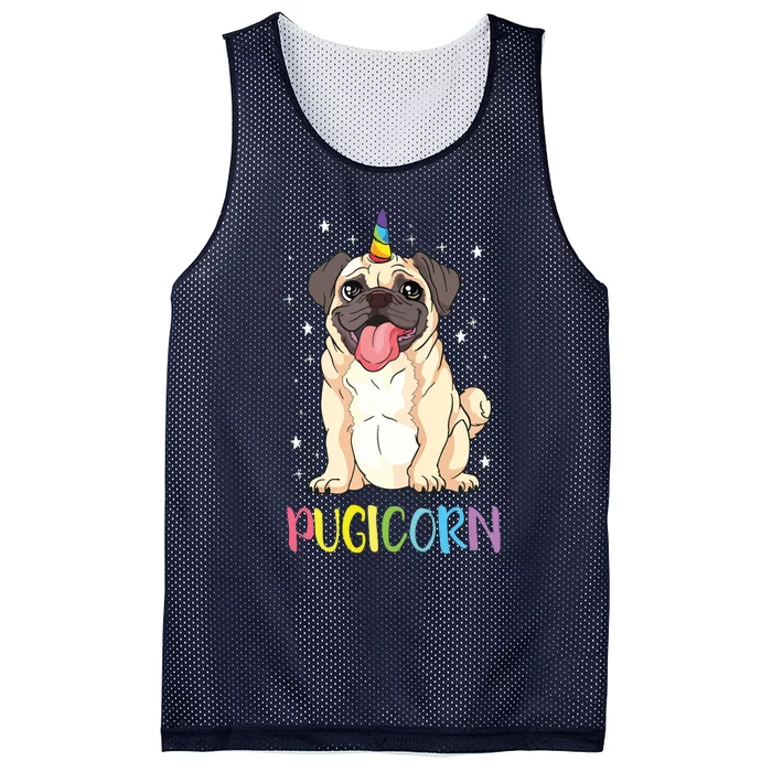 Girl Pugicorn Funny Pug Lover Unicorn Pug Owner Mesh Reversible Basketball Jersey Tank