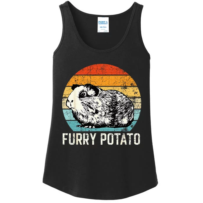 Guinea Pig Furry Potato Vintage Guinea Pig Ladies Essential Tank