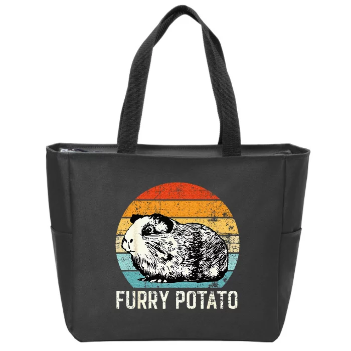 Guinea Pig Furry Potato Vintage Guinea Pig Zip Tote Bag