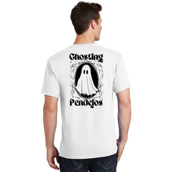 Ghosting Pendejos Funny Mexican Ghost Halloween (On Back) Back Print T-Shirt