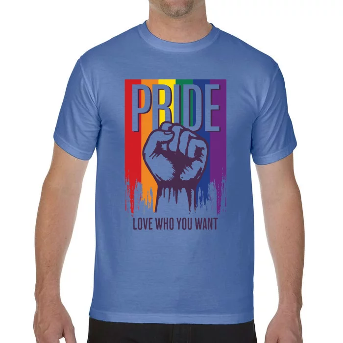 Gay Pride Flag Love Who You Want Gift Comfort Colors T-Shirt