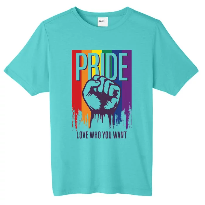 Gay Pride Flag Love Who You Want Gift ChromaSoft Performance T-Shirt