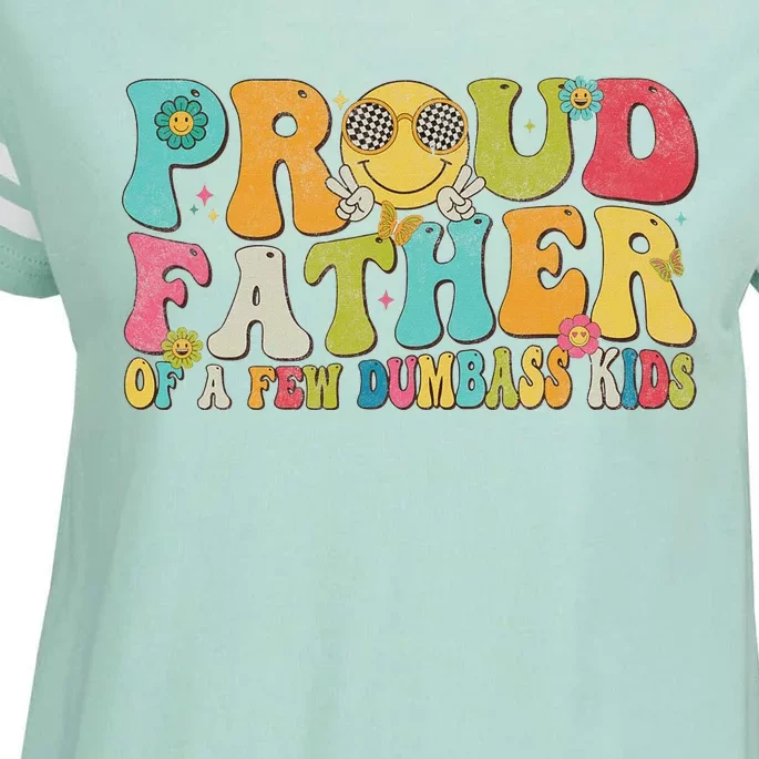 Groovy Proud Father Dumbass Retro Fathers Day Enza Ladies Jersey Football T-Shirt