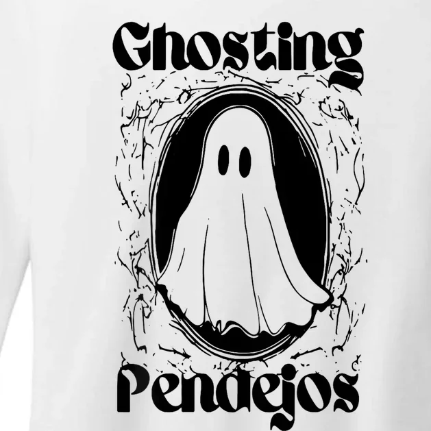 Ghosting Pendejos Funny Mexican Ghost Halloween Womens CVC Long Sleeve Shirt