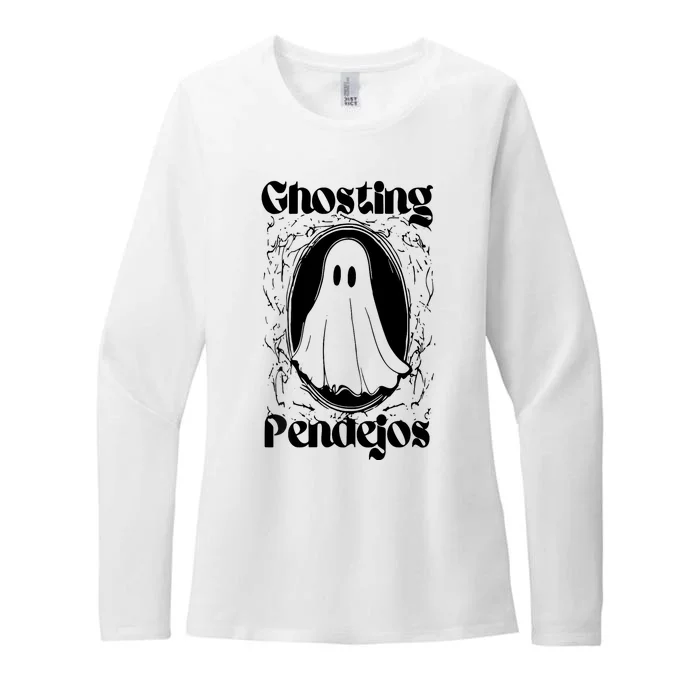 Ghosting Pendejos Funny Mexican Ghost Halloween Womens CVC Long Sleeve Shirt