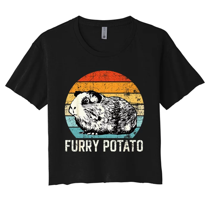 Guinea Pig Furry Potato Vintage Guinea Pig Women's Crop Top Tee