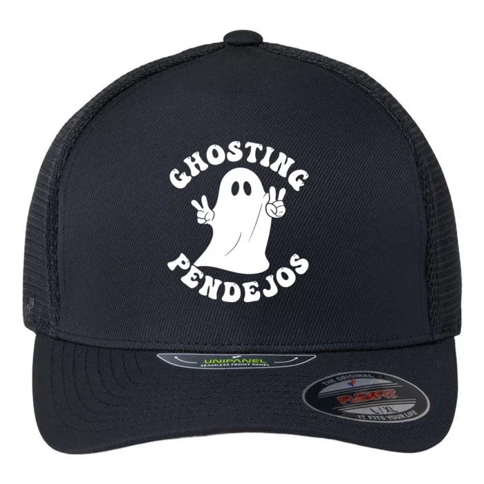 Ghosting Pendejos Funny Mexican Ghost Halloween Meme Flexfit Unipanel Trucker Cap