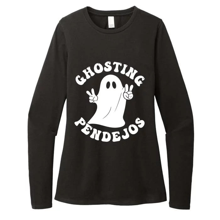 Ghosting Pendejos Funny Mexican Ghost Halloween Meme Womens CVC Long Sleeve Shirt