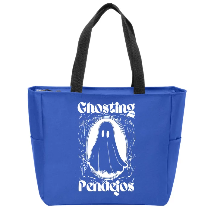 Ghosting Pendejos Funny Mexican Ghost Halloween Meme Zip Tote Bag