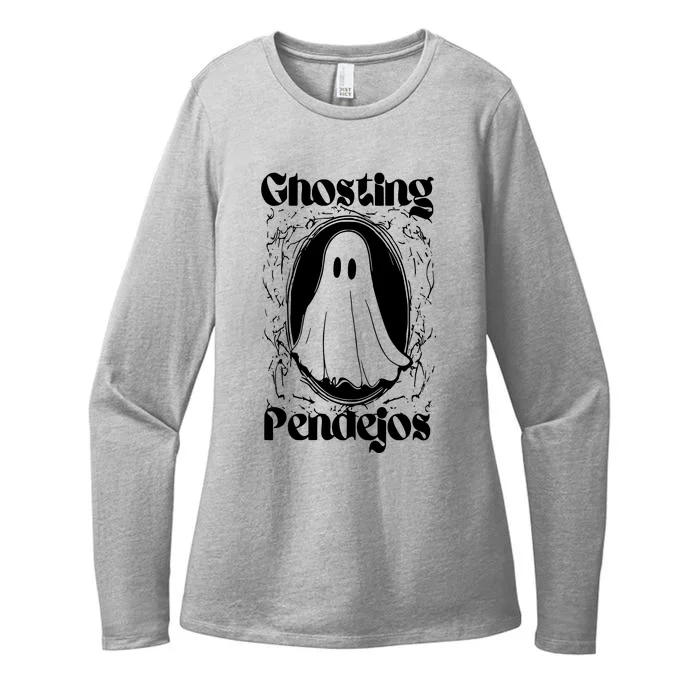 Ghosting Pendejos Funny Mexican Ghost Halloween Meme Womens CVC Long Sleeve Shirt