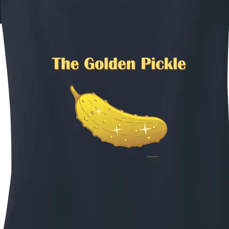 Golden Pickle, Fun Pickleball Shirt Women's V-Neck T-Shirt