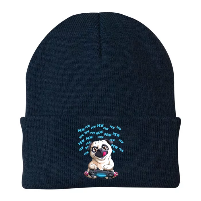 Gamer Pug Funny Video Gaming Pugs Gift Knit Cap Winter Beanie