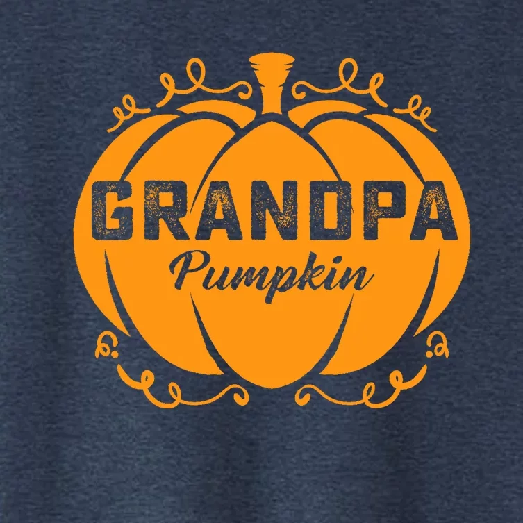 Grandpa Pumpkin Funny Halloween Family Costume Thanksgiving Women's Crop Top Tee