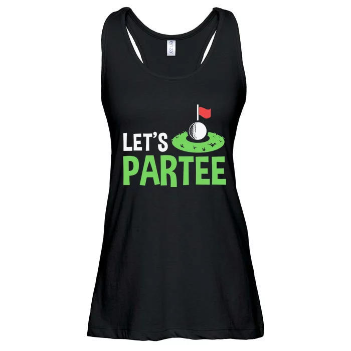 Golf Player Funny Golfing Outfits Golf Pun Let's Partee Ladies Essential Flowy Tank