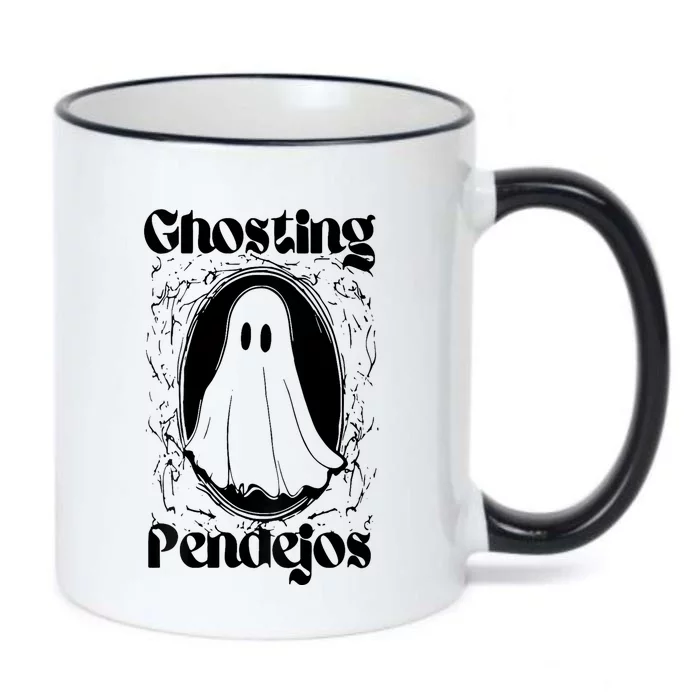 Ghosting Pendejos Funny Mexican Ghost Halloween (On Back) Black Color Changing Mug