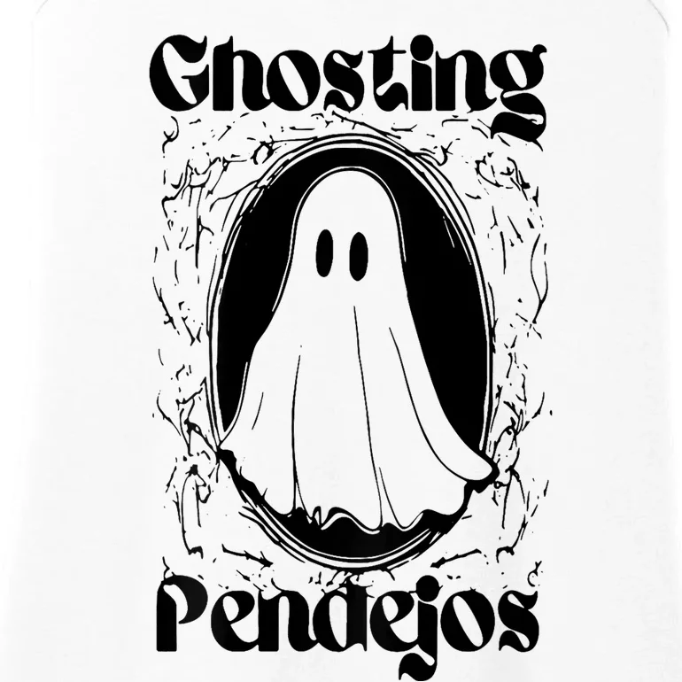 Ghosting Pendejos Funny Mexican Ghost Halloween (On Back) Ladies Essential Tank