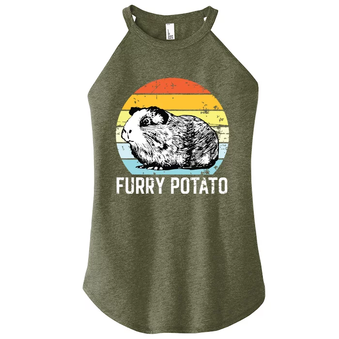 Guinea Pig Furry Potato Vintage Guinea Pig Women’s Perfect Tri Rocker Tank