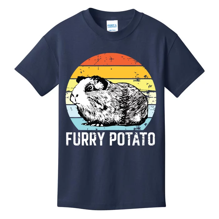 Guinea Pig Furry Potato Vintage Guinea Pig Kids T-Shirt