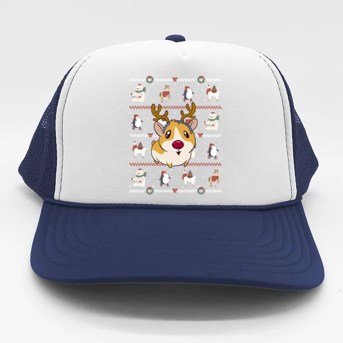 Guinea Pig Funny Gift Guinea Pig Ugly Christmas Trucker Hat