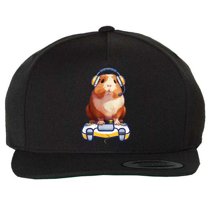 Guinea Pig Funny Video Gamer Lover Wool Snapback Cap