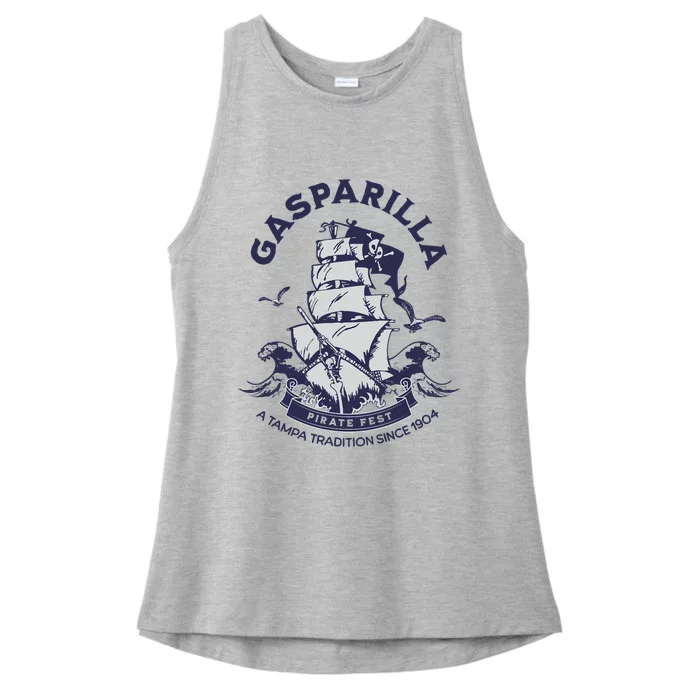 Gasparilla Pirate Fest Souvenir Pirate Ship Tampa Florida Ladies Tri-Blend Wicking Tank