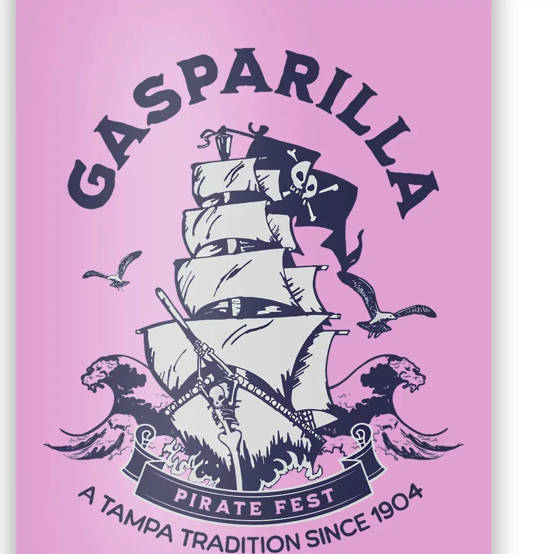 Gasparilla Pirate Fest Souvenir Pirate Ship Tampa Florida Poster