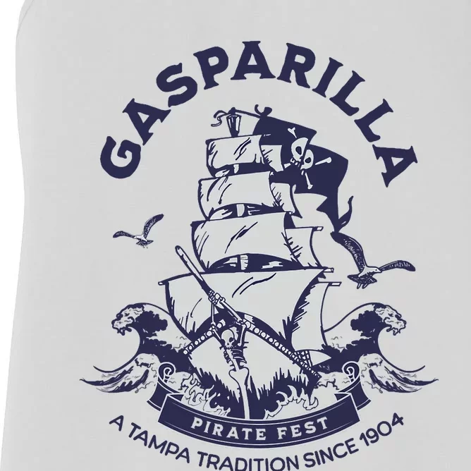 Gasparilla Pirate Fest Souvenir Pirate Ship Tampa Florida Women's Racerback Tank