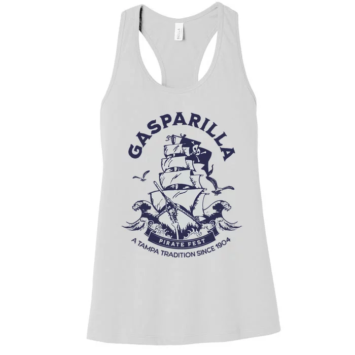 Gasparilla Pirate Fest Souvenir Pirate Ship Tampa Florida Women's Racerback Tank