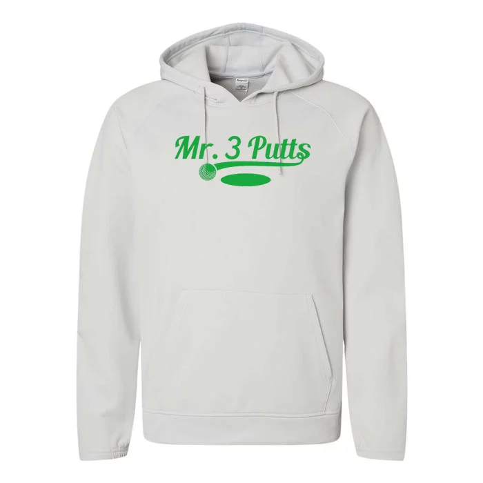 Golf Putter Funny Golfing Loser 3 Putts Suck Golf Ball Performance Fleece Hoodie