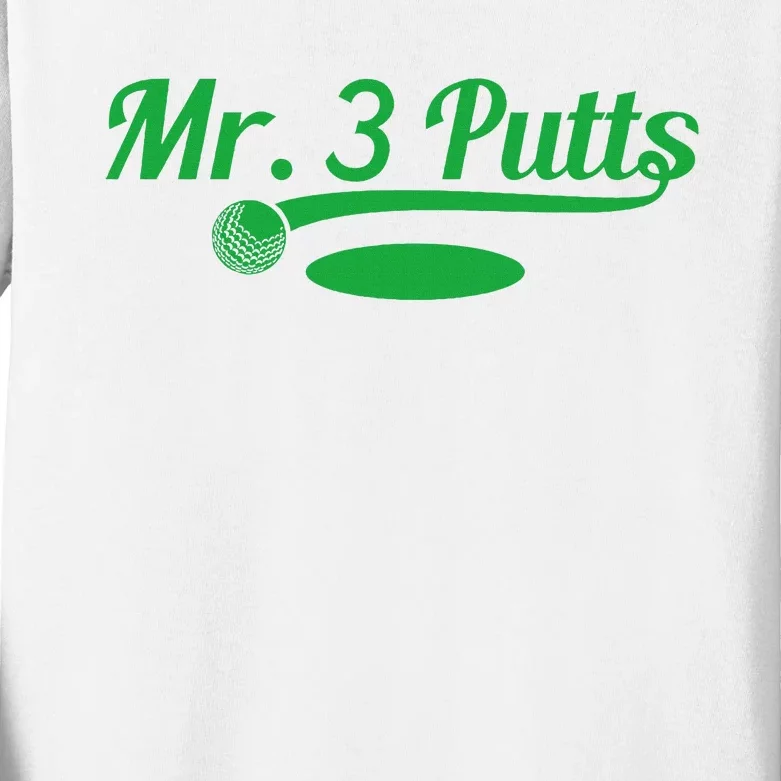 Golf Putter Funny Golfing Loser 3 Putts Suck Golf Ball Kids Long Sleeve Shirt