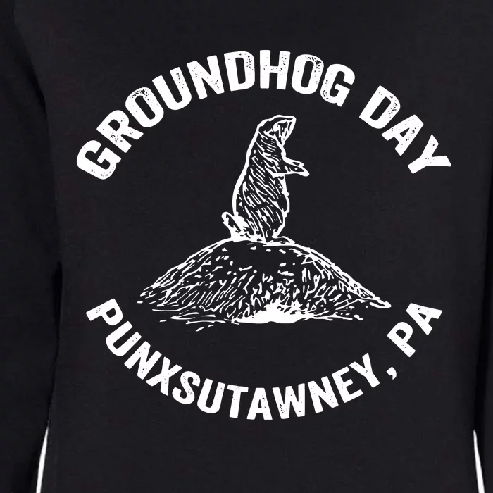 Groundhog Punxsutawney Funny Groundhog Day Shadow Gift Womens California Wash Sweatshirt