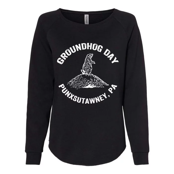 Groundhog Punxsutawney Funny Groundhog Day Shadow Gift Womens California Wash Sweatshirt