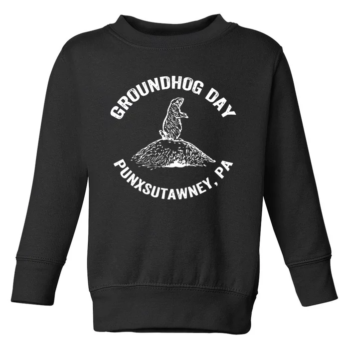 Groundhog Punxsutawney Funny Groundhog Day Shadow Gift Toddler Sweatshirt