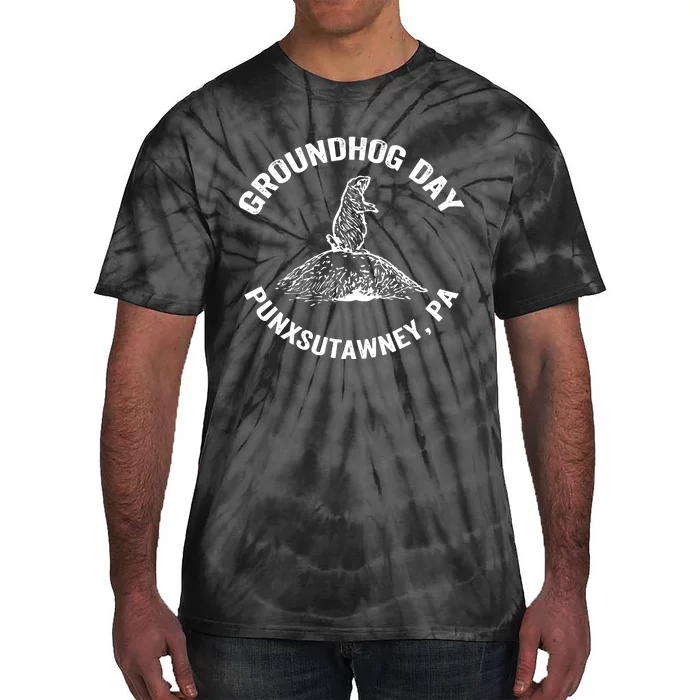 Groundhog Punxsutawney Funny Groundhog Day Shadow Gift Tie-Dye T-Shirt