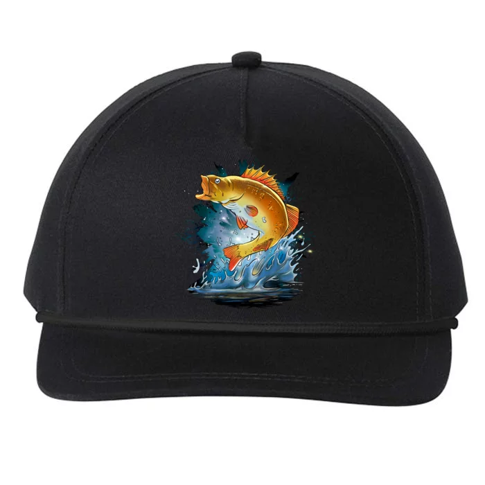 Golden Perch Fish Sea Snapback Five-Panel Rope Hat