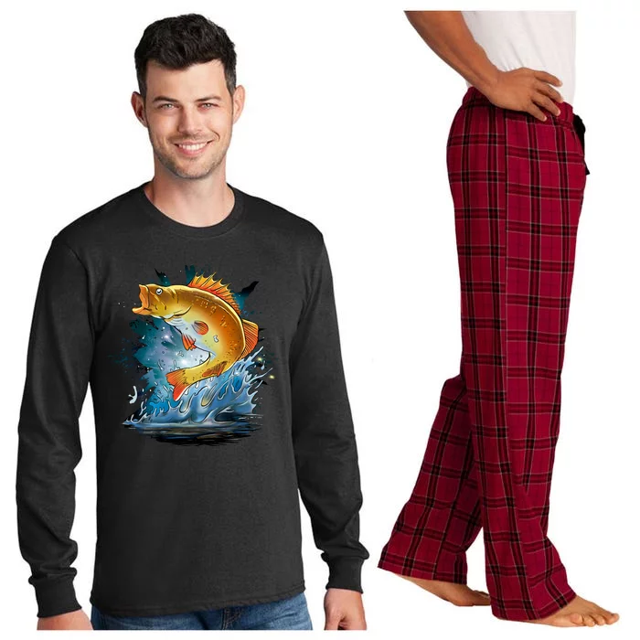 Golden Perch Fish Sea Long Sleeve Pajama Set