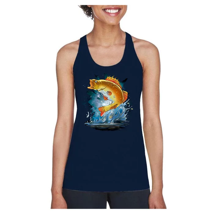 Golden Perch Fish Sea Women's Racerback Tank