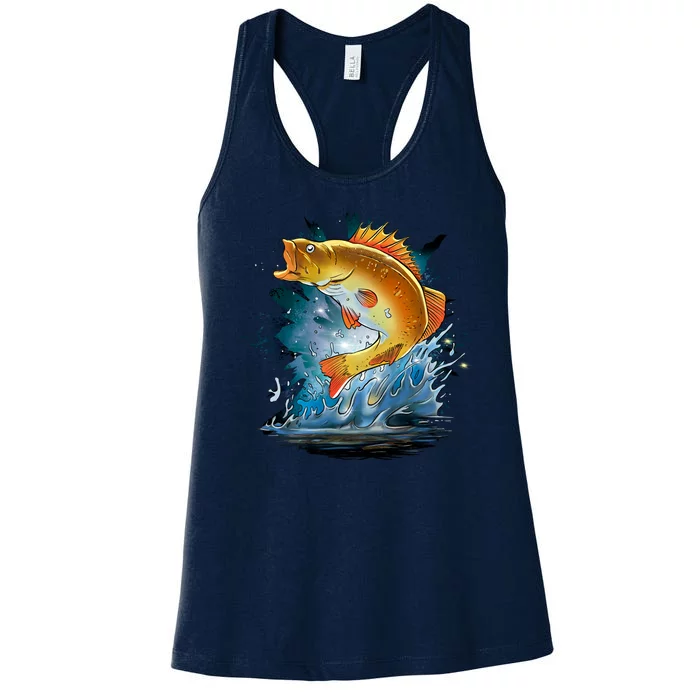 Golden Perch Fish Sea Women's Racerback Tank