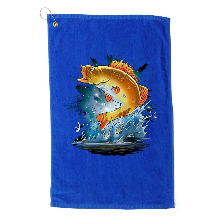 Golden Perch Fish Sea Platinum Collection Golf Towel