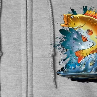 Golden Perch Fish Sea Full Zip Hoodie