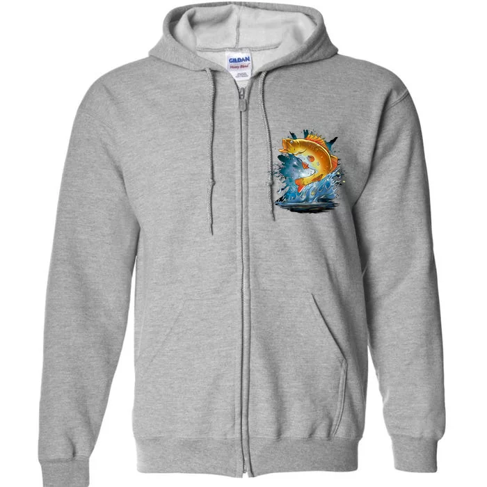 Golden Perch Fish Sea Full Zip Hoodie