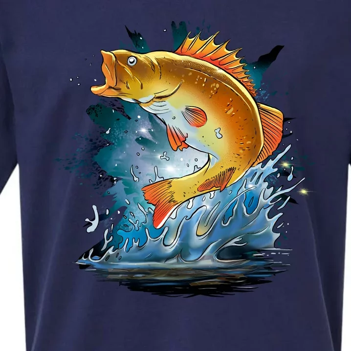 Golden Perch Fish Sea Sueded Cloud Jersey T-Shirt